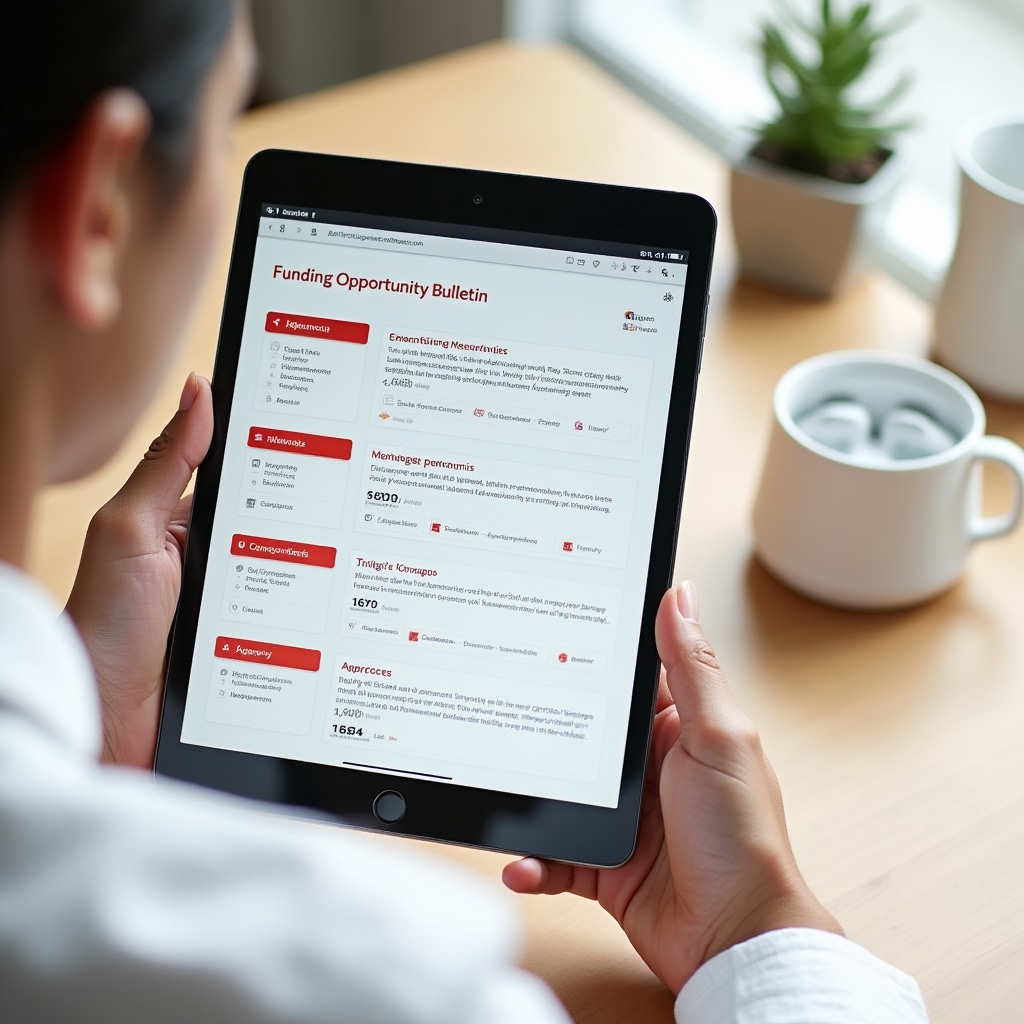 Organized funding information on digital device